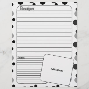Page Livre Recette (Noir Et Blanc)