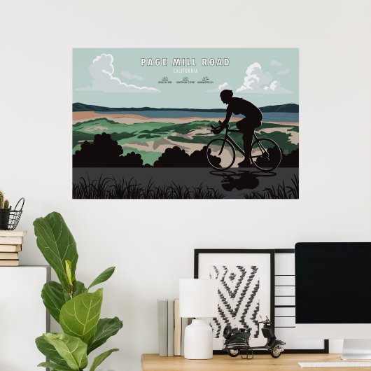 Page Mill Road Cycling Poster (Bureau à domicile)