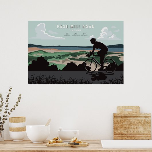 Page Mill Road Cycling Poster (Cuisine)