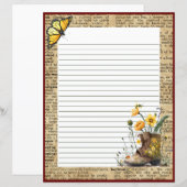 Page Papeterie du dictionnaire Vintage de démarrag (Devant / Derrière)