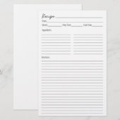 Page Recette (Devant / Derrière)