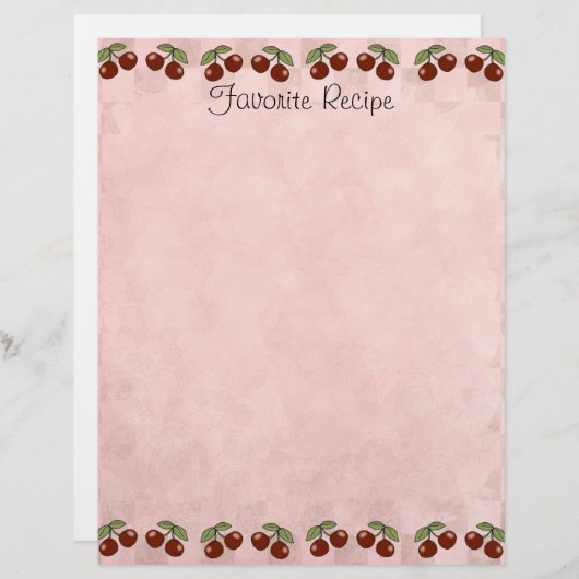 Page Recette cerise (Devant / Derrière)