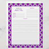 Page Recette de l'étoile rétro violet (Devant / Derrière)