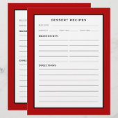 Page Recette | Dessert | Simple rouge noir et blan (Devant / Derrière)