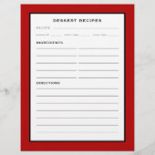 Page Recette | Dessert | Simple rouge noir et blan (Dos)