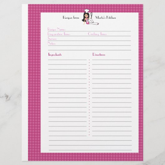 Page Recette entièrement illustrée pour les utilis (Devant)