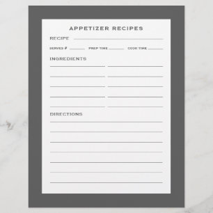Page Recette   Entrée   Gris simple et blanc