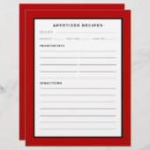 Page Recette | Entrée | Noir rouge et blanc (Devant / Derrière)