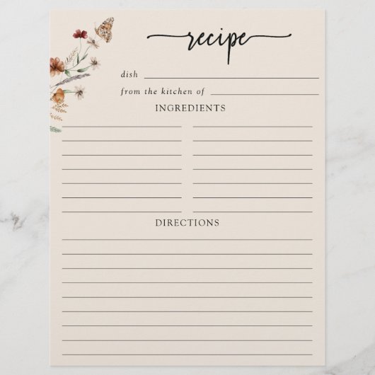 Page Recette florale (Devant)