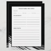 Page Recette | Légumes | Noir & Blanc Swoosh (Devant / Derrière)