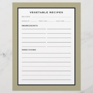 Page Recette   Légumes   Simple noir et blanc