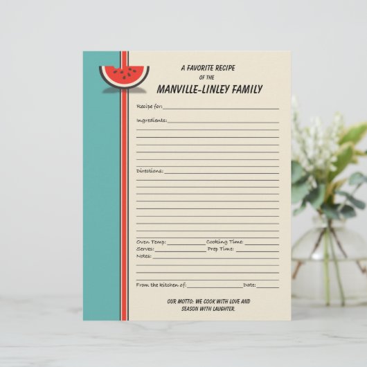 Page Recette personnalisée de tranche de pastèque (Debout devant)