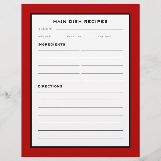 Page Recette | Plat principal | Noir rouge et blan (Devant)