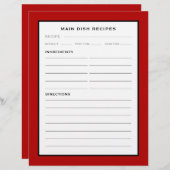 Page Recette | Plat principal | Noir rouge et blan (Devant / Derrière)