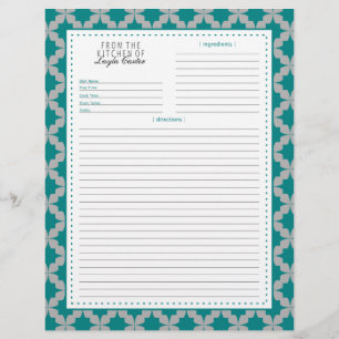 Page Recette Retro Star Turquoise à deux faces