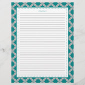 Page Recette Retro Star Turquoise à deux faces (Dos)