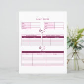 Page Teneur de dossiers de santé de chien rose (Debout devant)