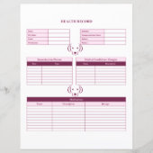 Page Teneur de dossiers de santé de chien rose (Devant)