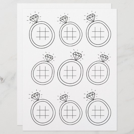 Page Tic Tac Toe Mariage d'activité (Devant / Derrière)