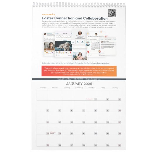 Page unique Calendrier 18 mois, blanc (Jan 2026)