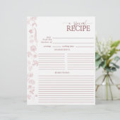 Page vintage Rose Dusty Floral Recette Classeur (Debout devant)