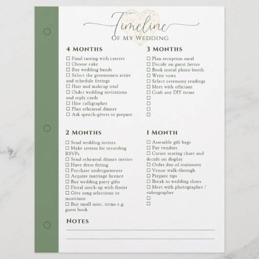 Page wedding planner 4 mois - 1 semaine (Devant)