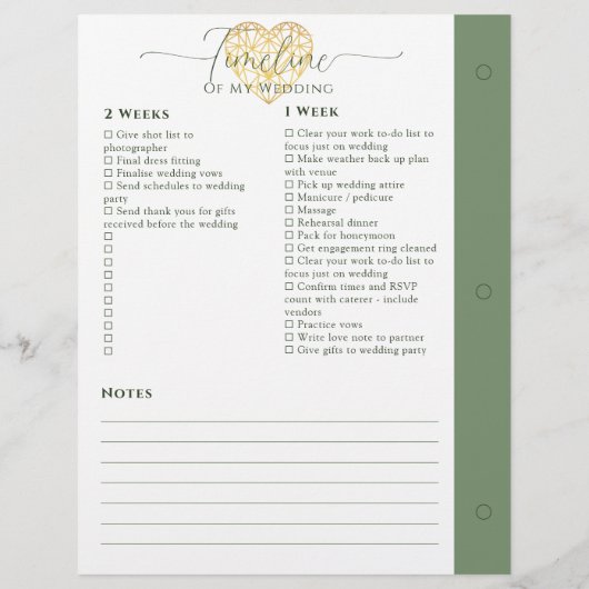 Page wedding planner 4 mois - 1 semaine (Dos)