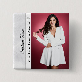 Pageant-Button | Marble Ice Vierkante Button 5,1 Cm