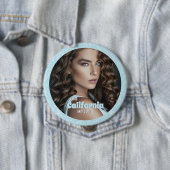 Pageant Button Pin | Aqua Glitter Glitz (In situ)