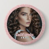 Pageant Button Pin | Foto met Glitter-achtergrond (Voorkant)