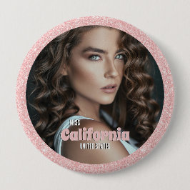Pageant Button Pin | Foto met Glitter-achtergrond