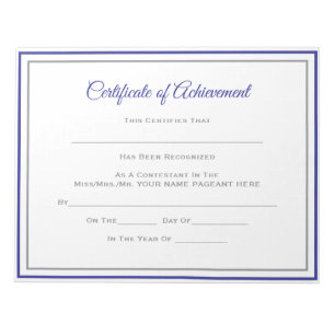 Pageant Certificates-Achievmming Notitieblok