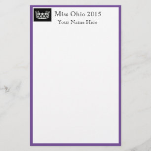 Pageant Crown & Aangepaste Naam Stationery Sheets Briefpapier