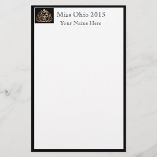 Pageant Crown & Aangepaste Naam Stationery Sheets Briefpapier