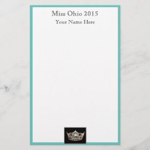Pageant Crown & Aangepaste Naam Stationery Sheets Briefpapier