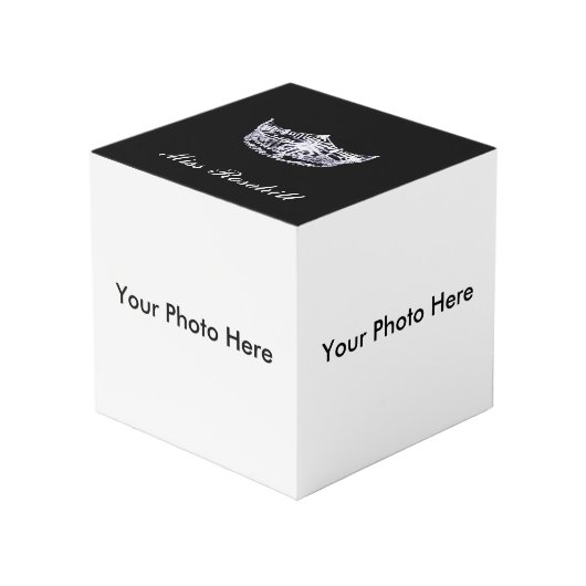 Pageant Crown Custom Photo Cube Kubus (Voorkant hoekig)