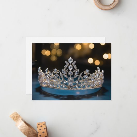 Pageant Crown Flat Note Kaart Notitiekaartje (Voorkant / Achterkant in situ)