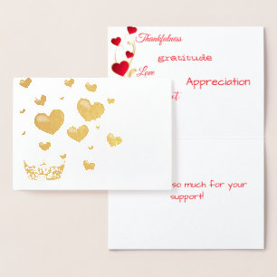 Pageant Crown & Hearts Bedankt Card Gold Folie Kaarten