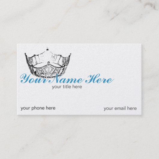 Pageant Crown Litho Visitekaartjes aanpassen Afsprakenkaartje (Voorkant)