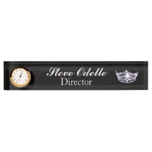 Pageant Custom Clock Desk naamplaat Naambordje
