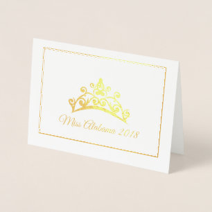 Pageant Gold Foil Tiara Note Kaart