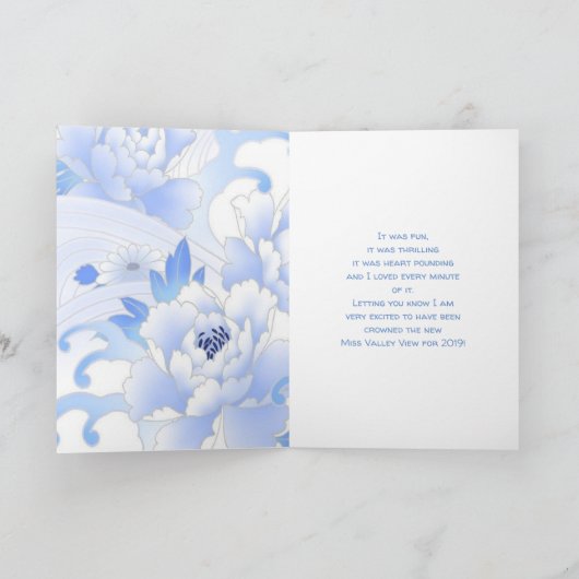 Pageant Greeting Card-Peonies Custom Faire-part (Intérieur)