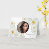 Pageant Grey Card-Plumeria Faire-part personnalisé (Fleur jaune)