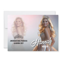 Pageant-handtekeningkaart Roze Ombre-dubbel foto