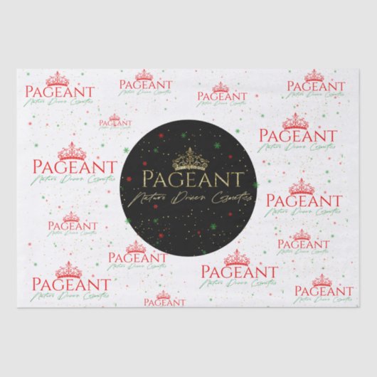 Pageant logo kerstpatroon tissuepapier (Voorkant)