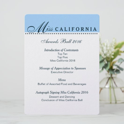 Pageant Prix Ball Programme en argent métallique (Debout devant)
