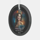Pageant Queen Glass Christmas Ornament (Voorkant links)