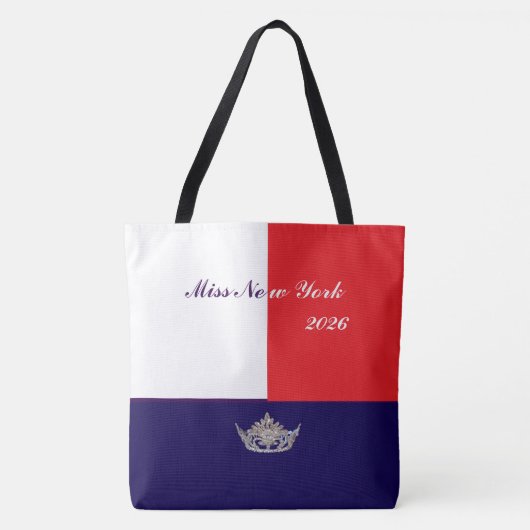 Pageant Silver Crown Tote Bag-Large Red white blue Draagtas (Voorkant)