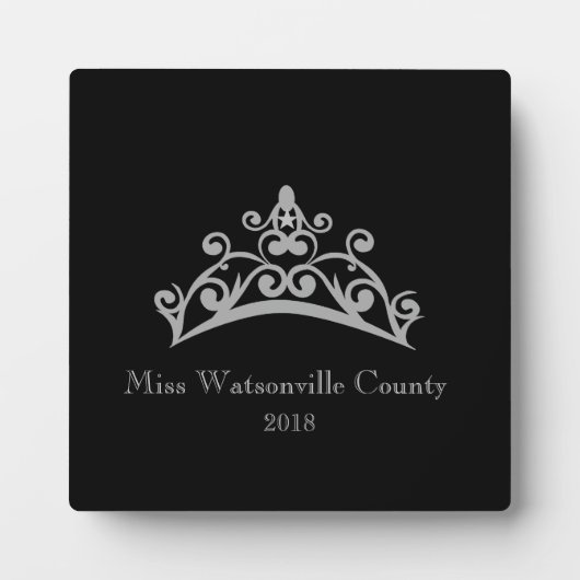 Pageant Silver Tiara Couronne Titulaire Plaque (Devant)