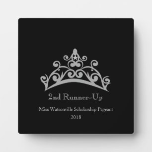 Pageant Silver Tiara Crown 2e Runner-up Plaque Fotoplaat